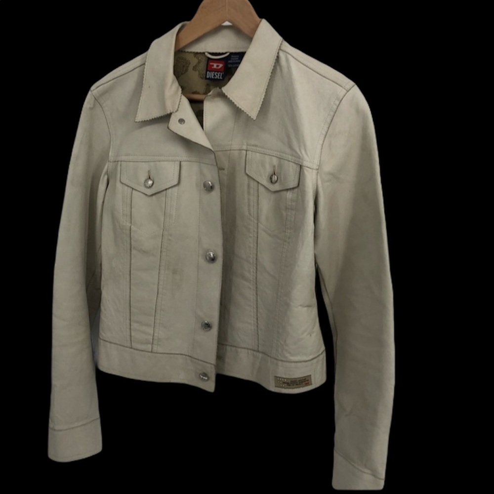 Diesel leather jacket women’s Large cropped